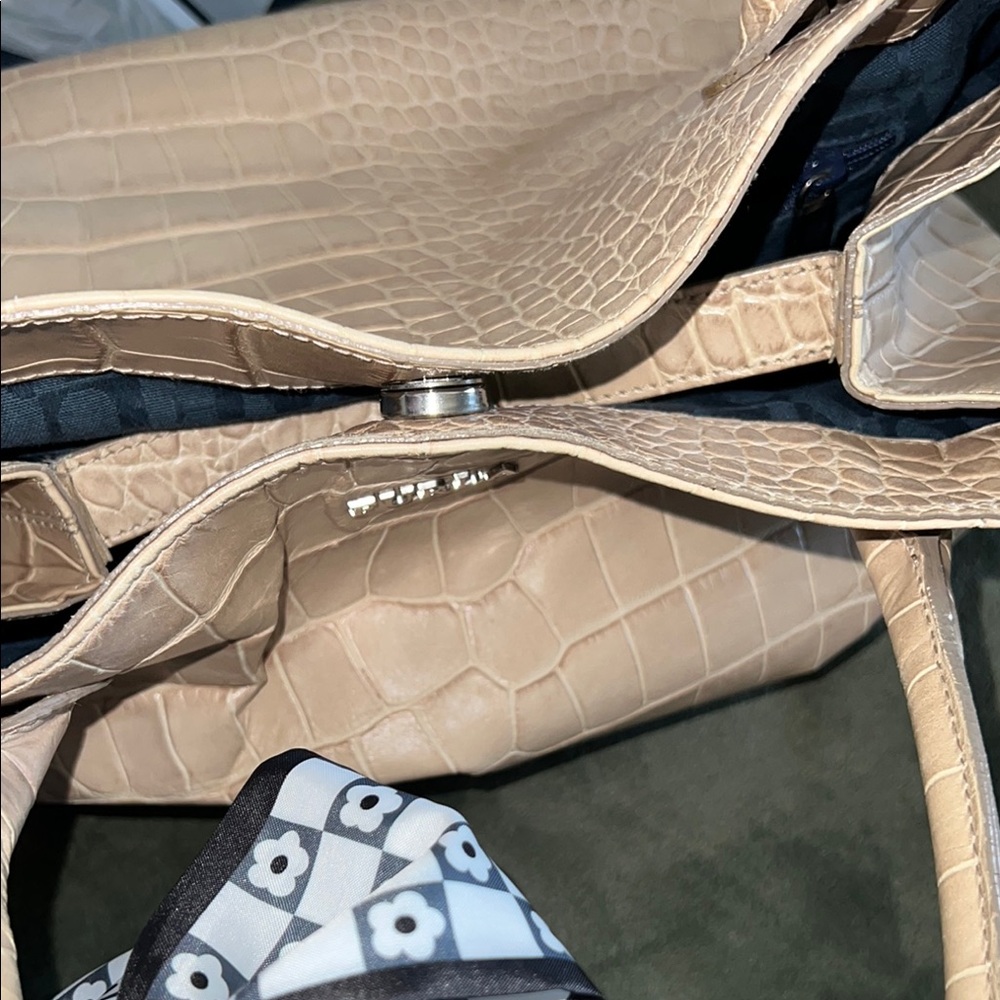 Furla Tan Croc-Embossed Women's Bag - Picture 9 of 14